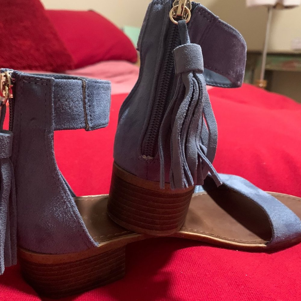 Rock & Candy Fringe Zip Block Heel Women's Size 9 - Picture 2 of 5